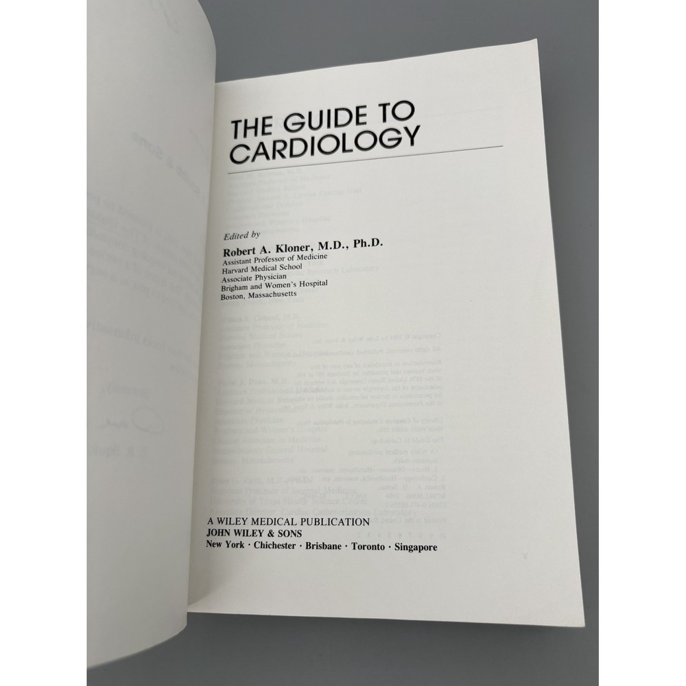 The Guide to Cardiology 1984 Robert A. Kloner John Wiley & Sons Book - Picture 4 of 9